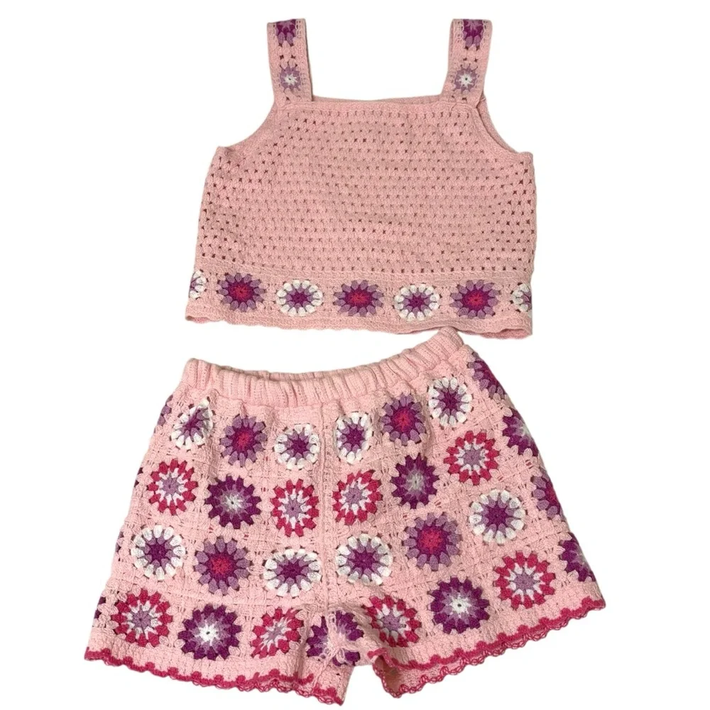 Btween girl’s crochet short set size 7 - Picture 2 of 9